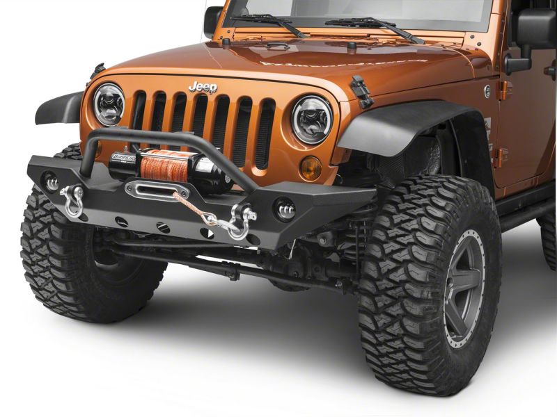 Raxiom 97-18 Jeep Wrangler TJ & JK 6-LED Headlights w/ Partial Halo- Blk Housing (Clear Lens)