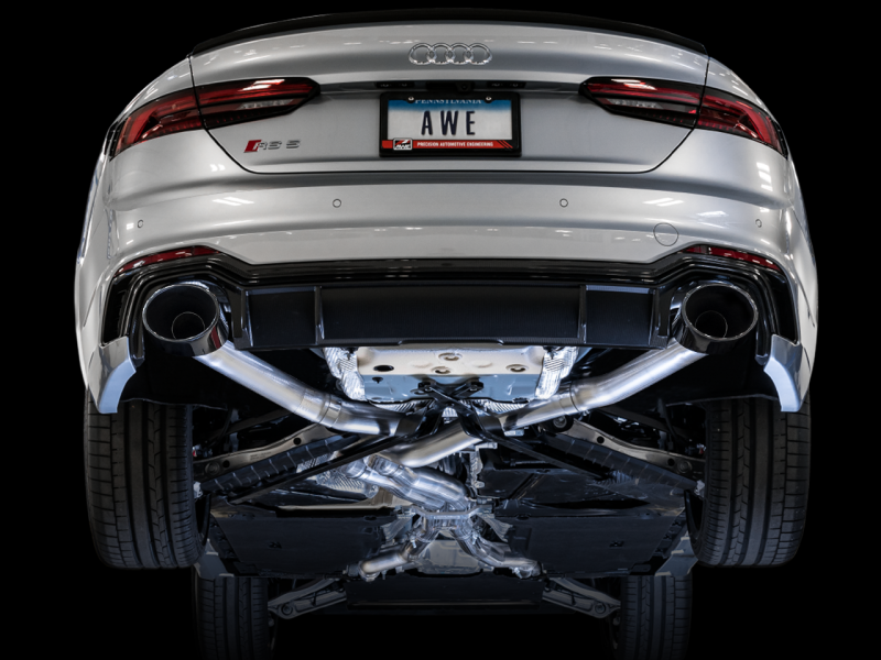 AWE Tuning Audi B9 RS5 Sportback Track Edition Exhaust- Non Resonated - Diamond Black RS-Style Tips