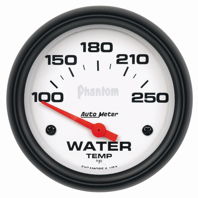 Autometer Phantom 66mm 100-250 Deg F Short Sweep Electonic Water Temperature Gauge