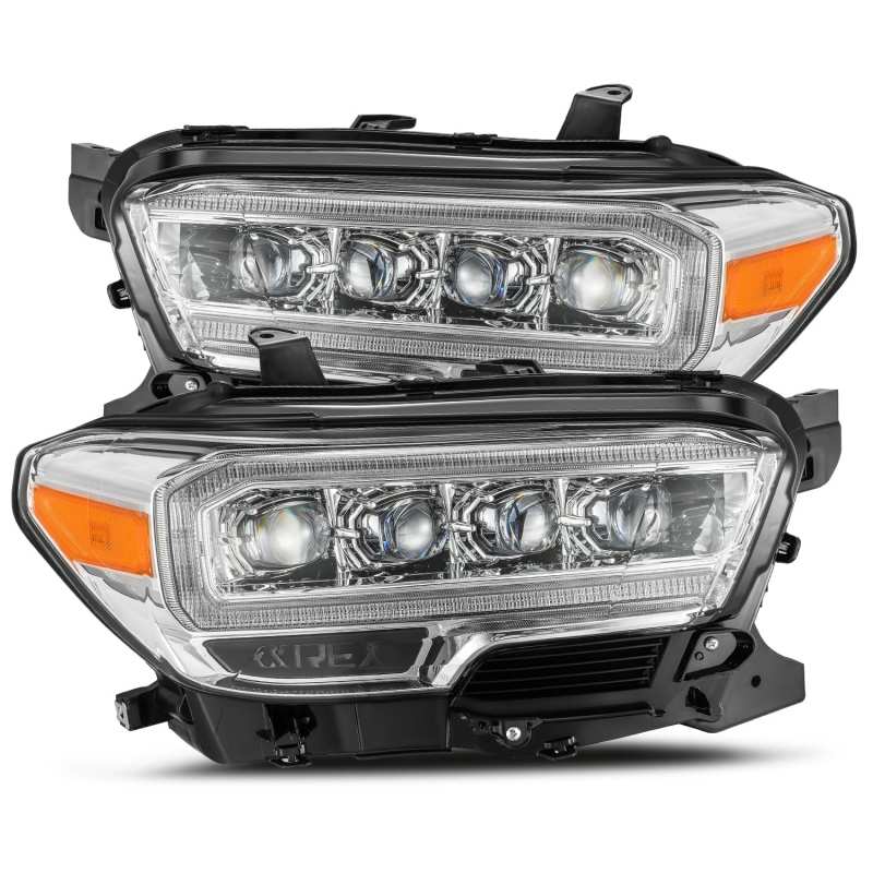 AlphaRex 16-20 Toyota Tacoma NOVA LED Projector Headlights Plank Style Chrome w/Activation Light