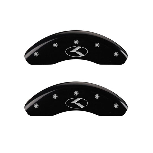 MGP 4 Caliper Covers Engraved Front & Rear Circle K/Kia Black Finish Silver Char 2013 Kia Optima