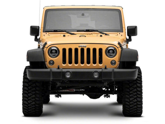 Raxiom 07-18 Jeep Wrangler JK Axial Series 7-In Dragon Eye LED Headlights- Blk Housing (Clear Lens)