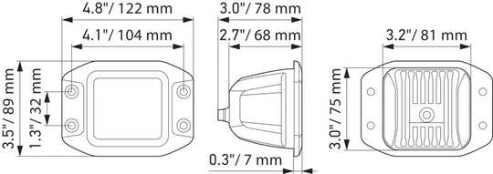 Hella Universal Black Magic 3.2in L.E.D. Cube Kit - Flood Beam (Flush Mount)