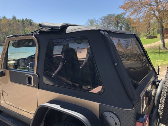 Rampage 18-21 Jeep Wrangler (JL) Unlimited Frameless TrailView Fastback Soft Top Kit - Black Diamond