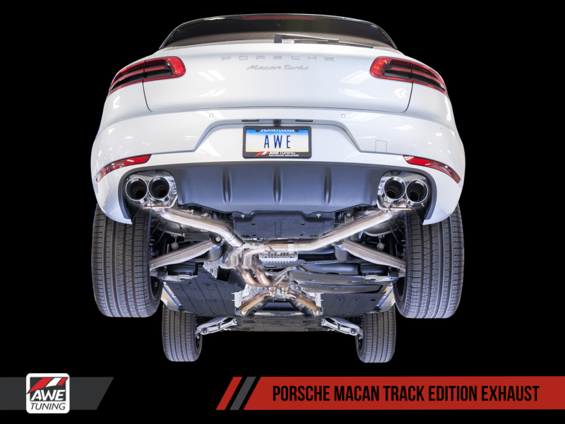 AWE Tuning Porsche Macan Track Edition Exhaust System - Chrome Silver 102mm Tips