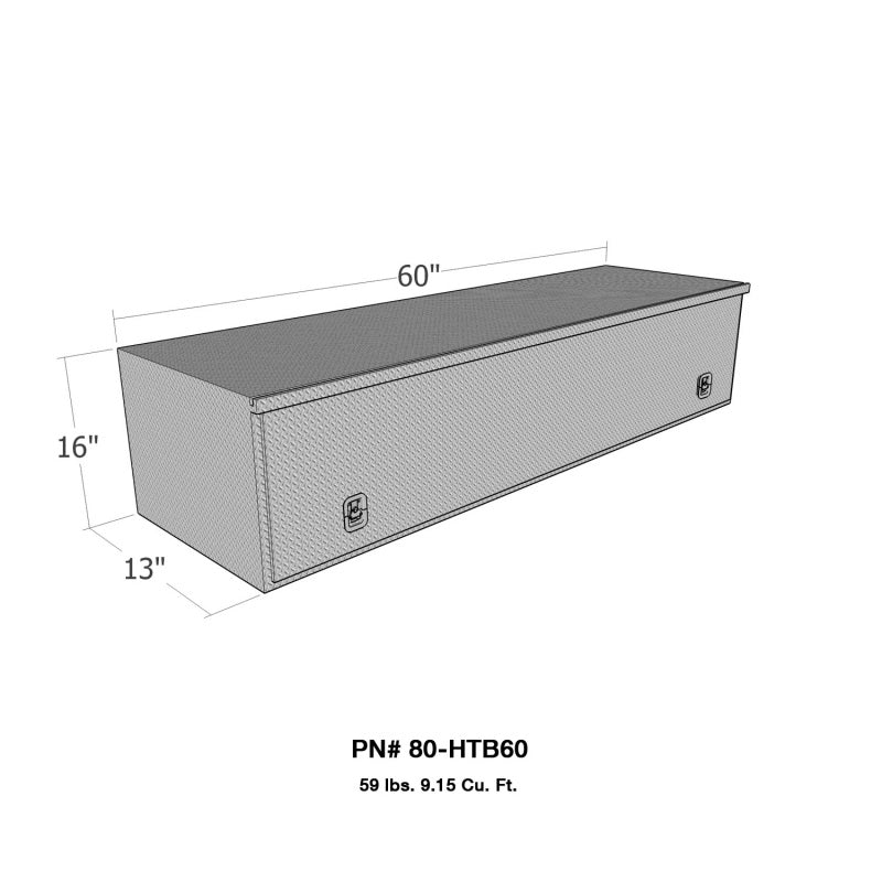 Westin/Brute HD Top Sider 13in x 60in w/flip up Door - Aluminum