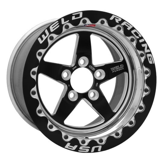 Weld S71 15x10.33 / 5x4.75 BP / 7.5in. BS Black Wheel (Low Pad) - Black Single Beadlock MT