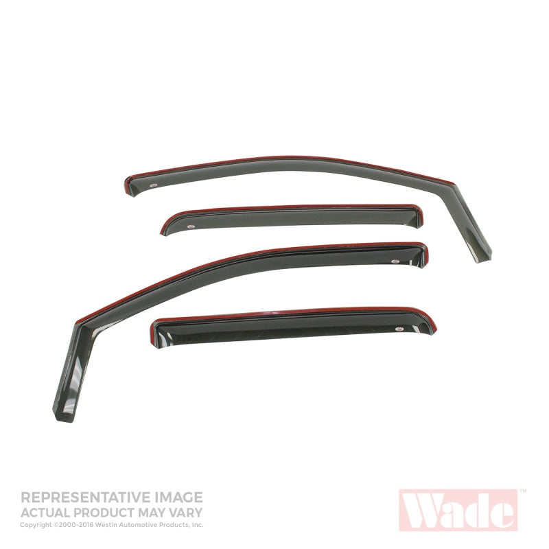 Westin 2005-2010 Dodge/Mitsubishi Dakota Wade In-Channel Wind Deflector 4pc - Smoke