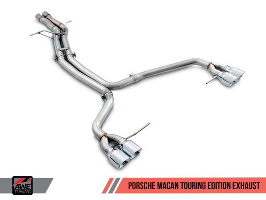 AWE Tuning Porsche Macan Touring Edition Exhaust System - Chrome Silver 102mm Tips