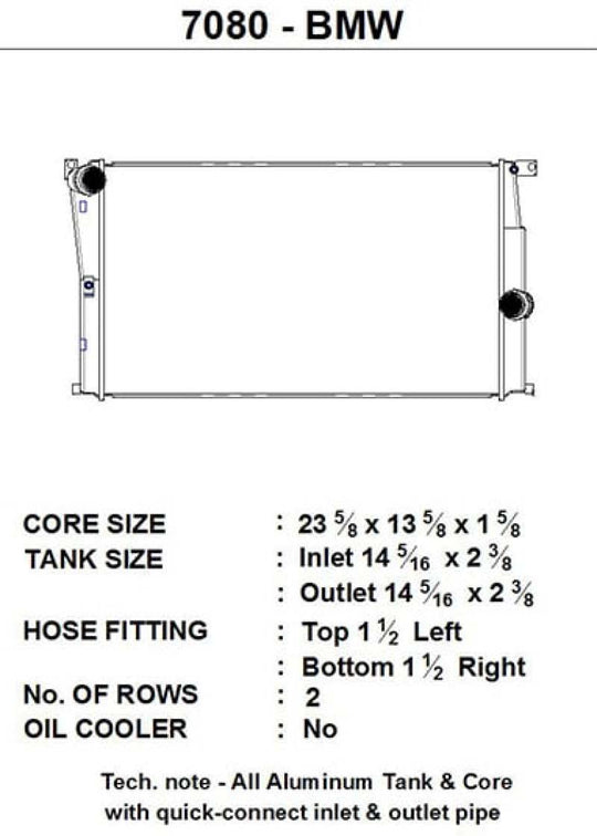 CSF BMW 2 Seires (F22/F23) / BMW 3 Series (F30/F31/F34) / BMW 4 Series (F32/F33/F36) M/T Radiator