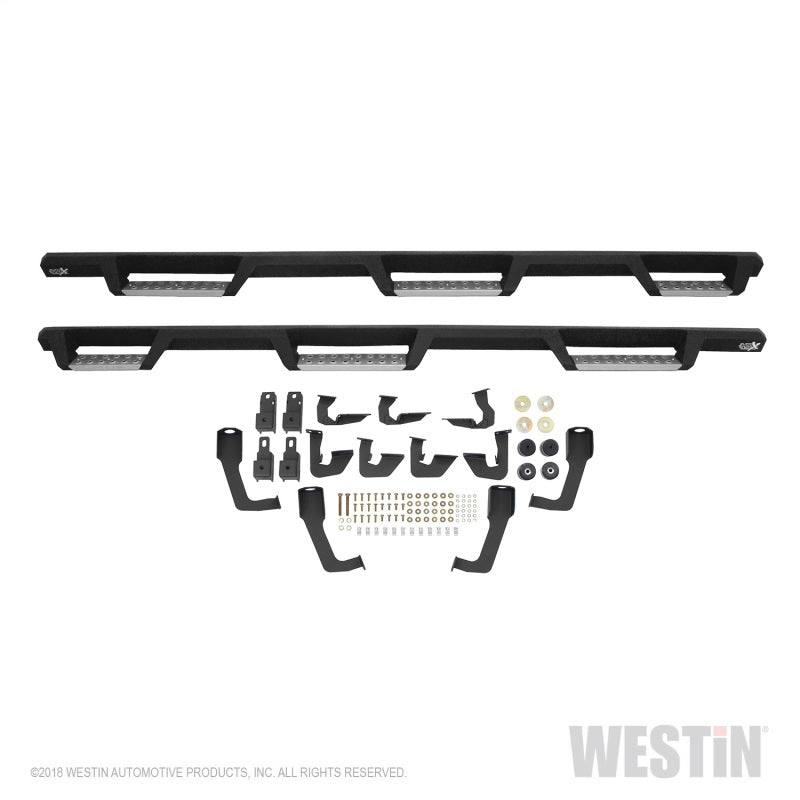 Westin/HDX 07-18 Chevrolet Silverado 2500 6.5ft Drop Wheel to Wheel Nerf Step Bars - Textured Black