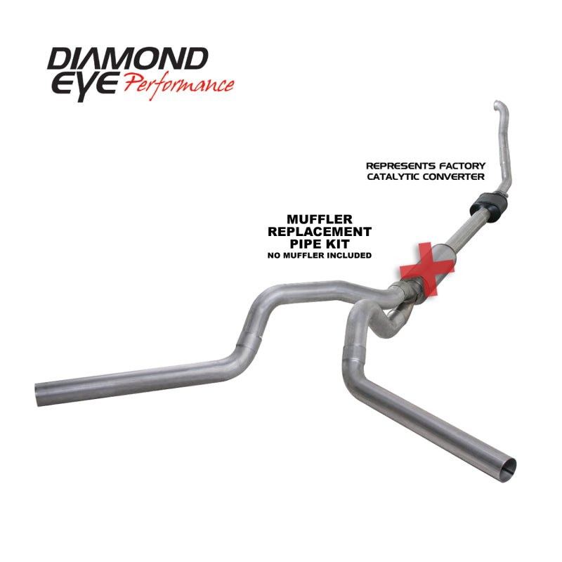 Diamond Eye KIT 4in TB MFLR RPLCMENT PIPEDUALALUM94-97 5 7 3L F250/F350 PWRSTROKE NFS