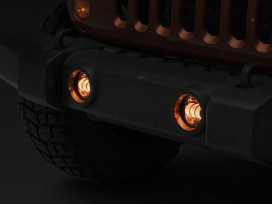 Raxiom 07-23 Jeep Wrangler JK & JL Axial Series Tri-Bar LED Fog Lights- Amber