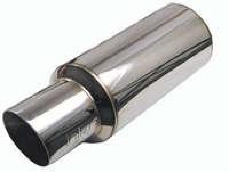 Injen 2 3/8 Universal Muffler w/Titanium burnt rolled Tip and stainless steel resonated inner wall