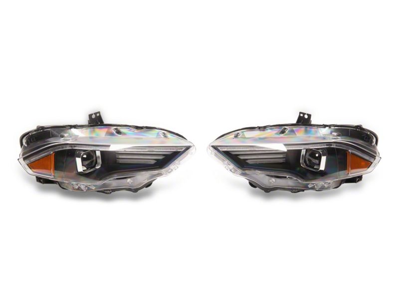 Raxiom 18-23 Ford Mustang GT EcoBoost LED Projector Headlights- Blk Housing (Clear Lens)