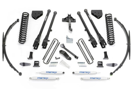 Fabtech 08-16 Ford F250/350 4WD 8in 4Link Sys w/Coils & Rr Lf Sprngs & Perf Shks
