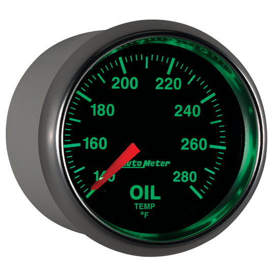 Autometer GS Series 2-1/16in Oil Temperature Gauge 140-280 Degrees Electric Full Sweep