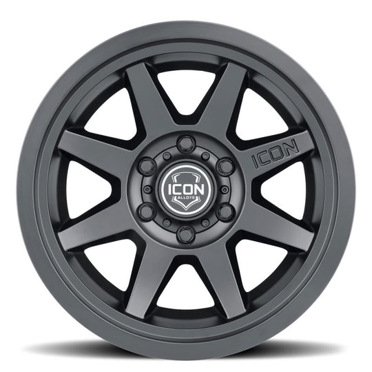 ICON Rebound 17x8.5 6x5.5 25mm Offset 5.75in BS 95.1mm Bore Satin Black Wheel