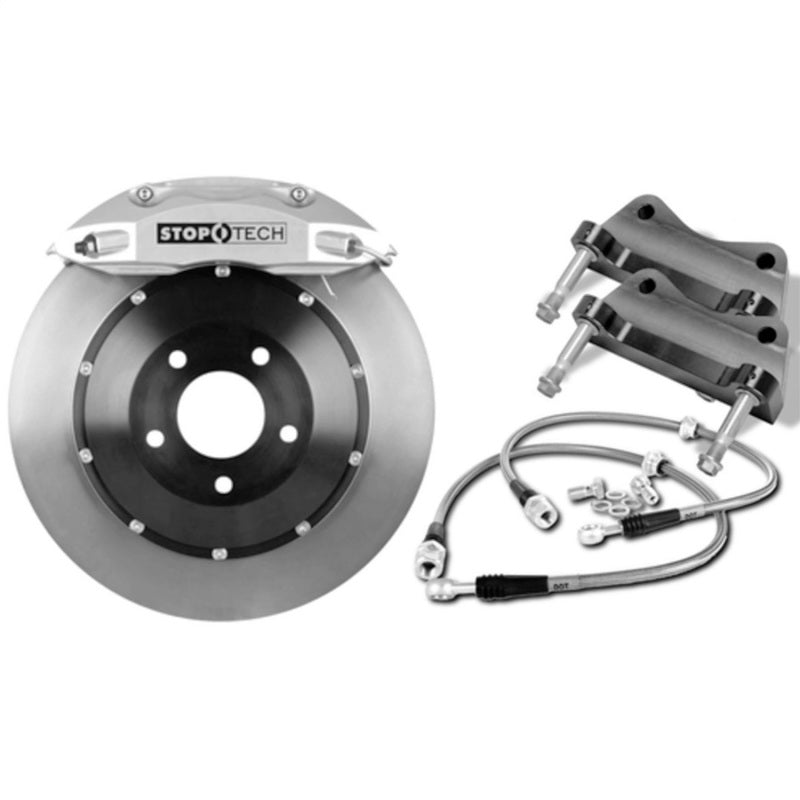 StopTech 15 Audi S3 / 15 VW Golf R Front BBK w/ Red ST-60 Caliper Zinc Slotted 355X32 2pc Rotor