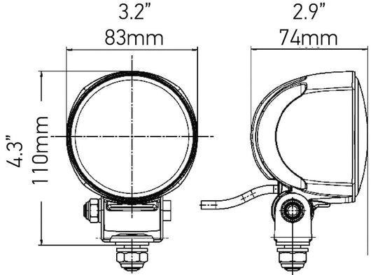 Hella Work Lamp Na 0Gr Md1224 Lt M704 1G0