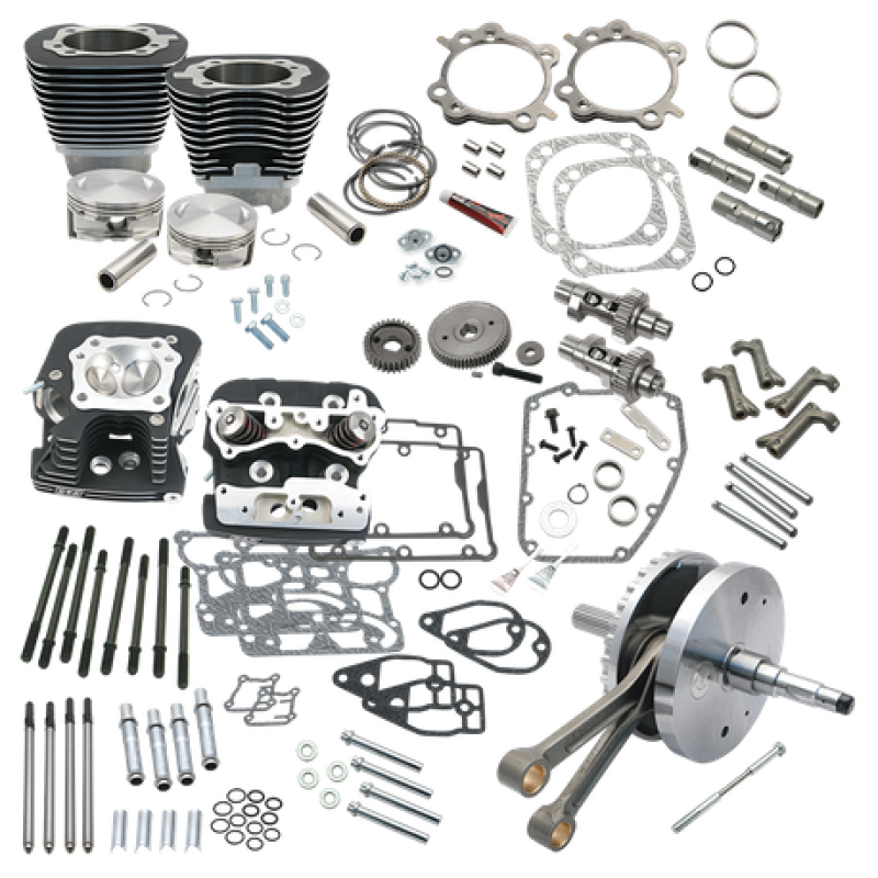 S&amp;S Cycle 07-17 BT 124in Hot Set Up Kit - Wrinkle Black