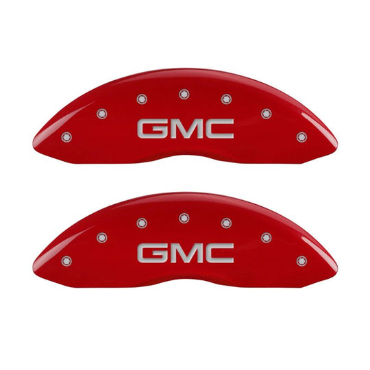 MGP 4 Caliper Covers Engraved Front & Rear Denali Red finish silver ch