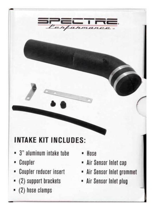 Spectre Universal Intake Tube Kit 3in. - Aluminum - Black