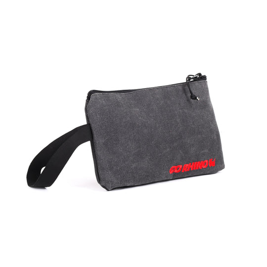 Go Rhino XVenture Gear Zipped Pouch - Large (12in. Wide Pocket / 6.5in. Hand Strap) Canvas - Black