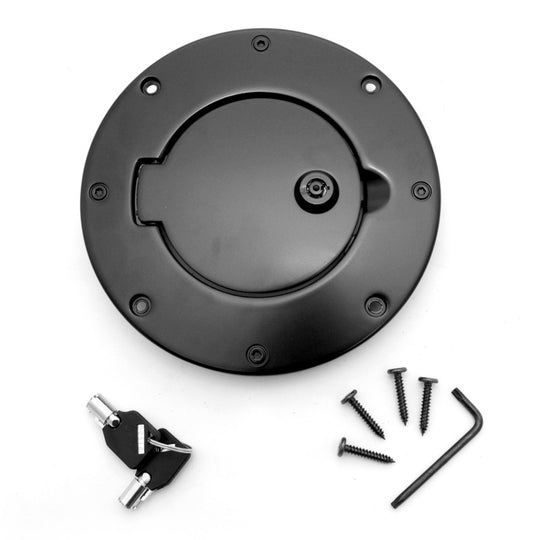 Rugged Ridge Locking Gas Cap Door Black Alum 97-06TJ