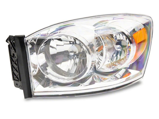 Raxiom 06-08 Dodge RAM 1500 Axial Series OEM Style Rep Headlights- Chrome Housing (Clear Lens)