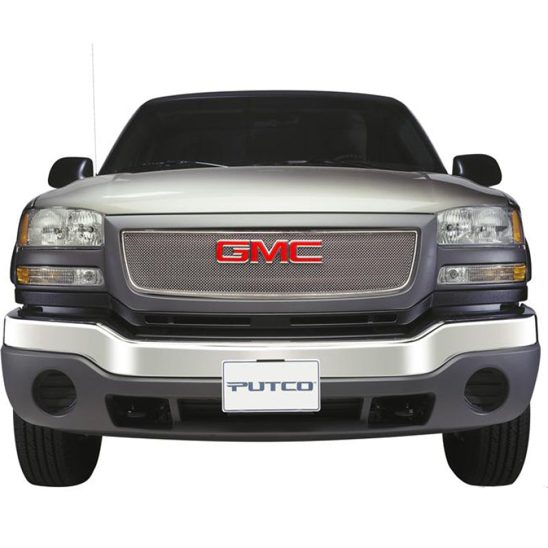 Putco 03-06 GMC Sierra Light/Heavy Duty (Covering Logo) - Bolt on Liquid Mesh Grilles