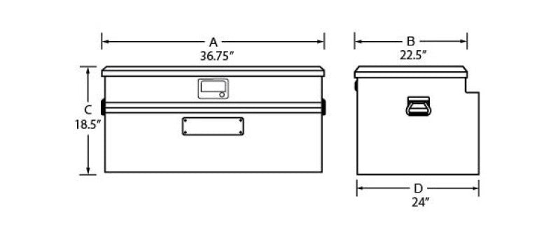 Tradesman Aluminum Flush Mount Truck Tool Box Full/Wide (36in.) - Black