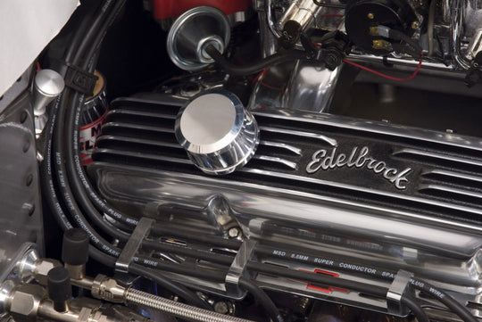 Edelbrock Billet Aluminum Breather w/ Black Powder Coat Finish