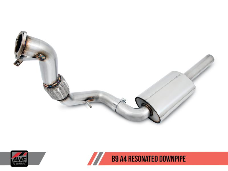 AWE Tuning Audi B9 A4 SwitchPath Exhaust Dual Outlet - Diamond Black Tips (Includes DP and Remote)