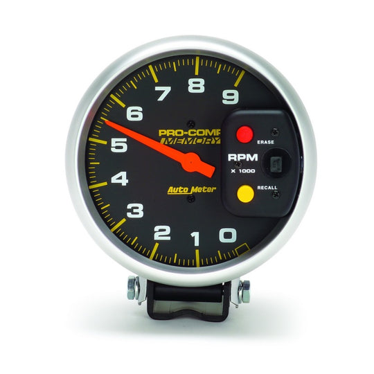 Autometer Pro-Comp 5in / 0-9K RPM / Pedestal w/Peak Memory Tachometer