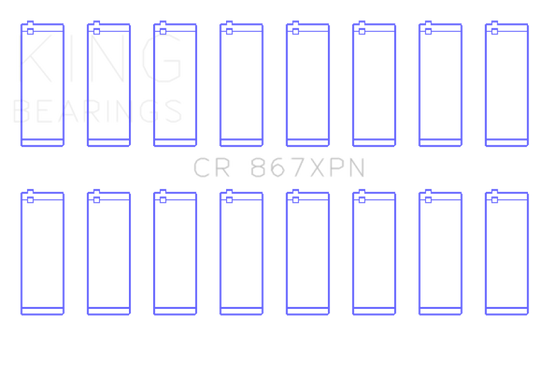 King GM 265CI 4.3L V8/283CI 4.7L V8/302CI 5.0L V8 (Size STD) Tri-Metal Performance Rod Bearing Set