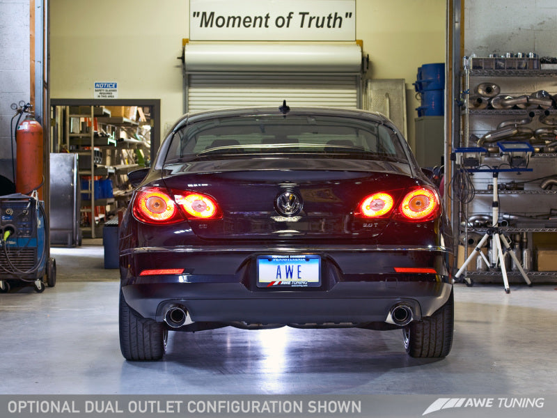 AWE Tuning VW CC Touring Edition Exhaust Dual Outlet - Diamond Black Tips