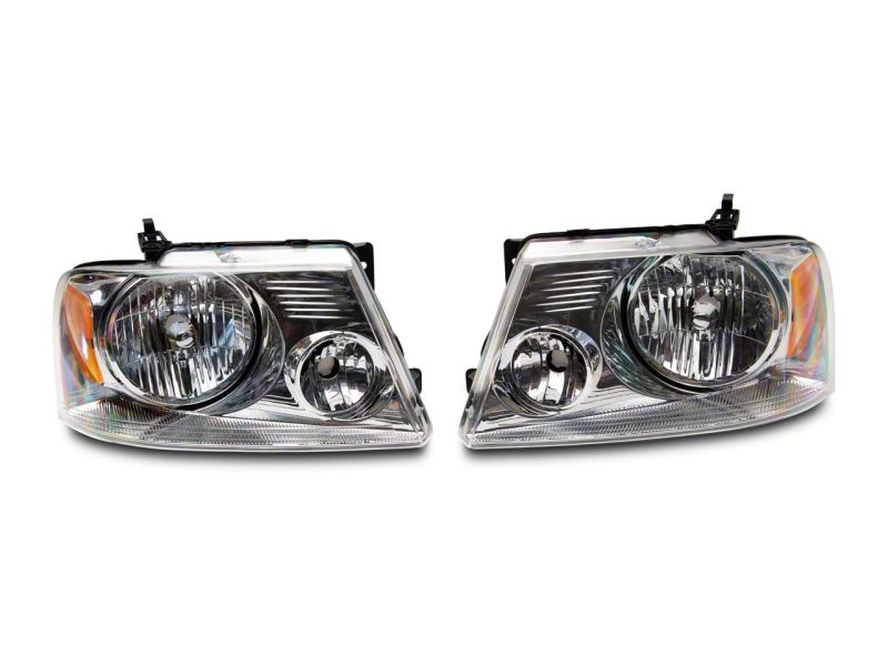 Raxiom 04-08 Ford F-150 Axial Series OEM Style Replacement Headlights- Chrome Housing (Clear Lens)