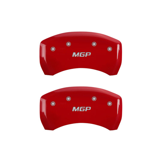 MGP 4 Caliper Covers Engraved Front & Rear MGP Red finish silver ch