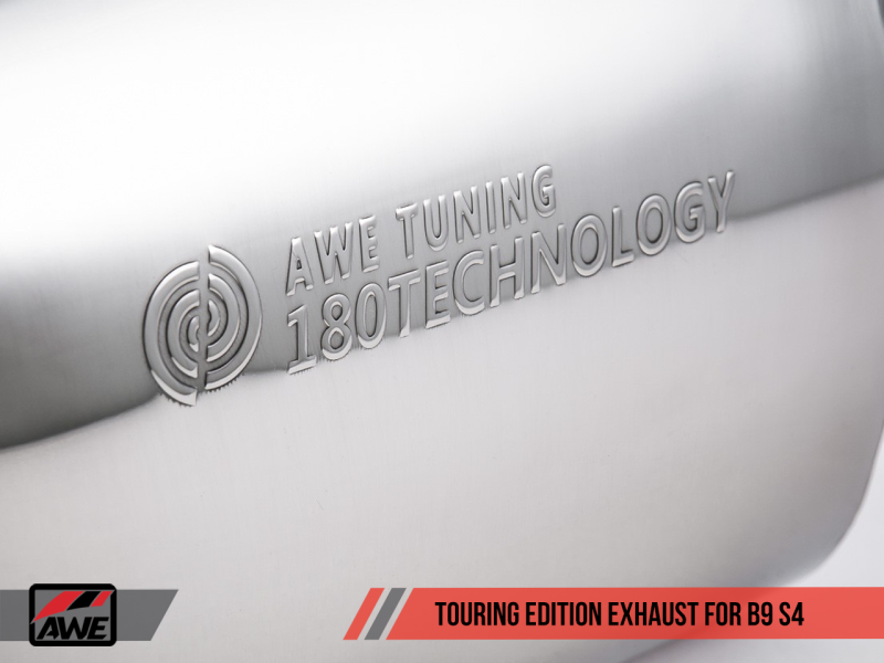 AWE Tuning Audi B9 S4 Touring Edition Exhaust - Non-Resonated (Silver 102mm Tips)