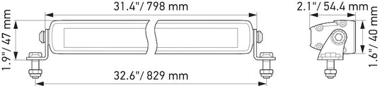 Hella Universal Black Magic 32in Thin Light Bar - Driving Beam