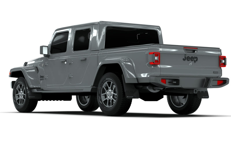 Rally Armor 19-24 Jeep Gladiator JT (Incl. Overland/Sport/Sport S) Black Mud Flap w/Grey Logo