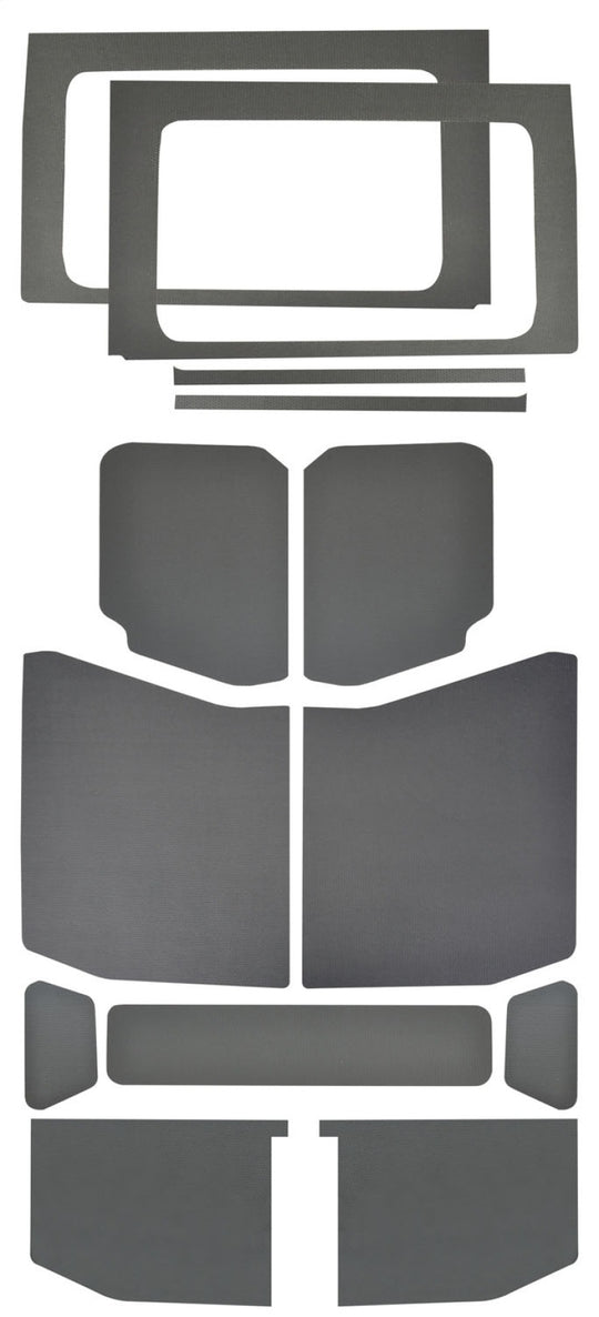 DEI 18-23 Jeep Wrangler JL 4-Door Boom Mat Complete Headliner Kit - 13 Piece - Gray Leather Look