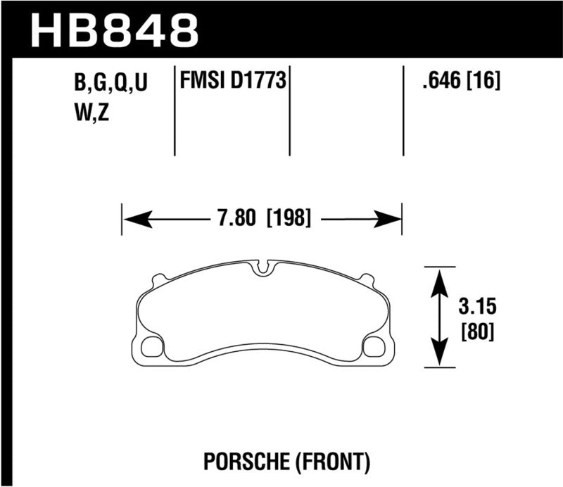 Hawk 16-19 Porsche 911 4.0L Exc/Cayman 3.8L 2016 Porsche Cayman DTC-80 Front Brake Pads