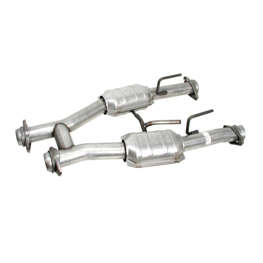 BBK 79-93 Mustang 5.0 Short Mid H Pipe With Catalytic Converters 2-1/2 For BBK Long Tube Headers