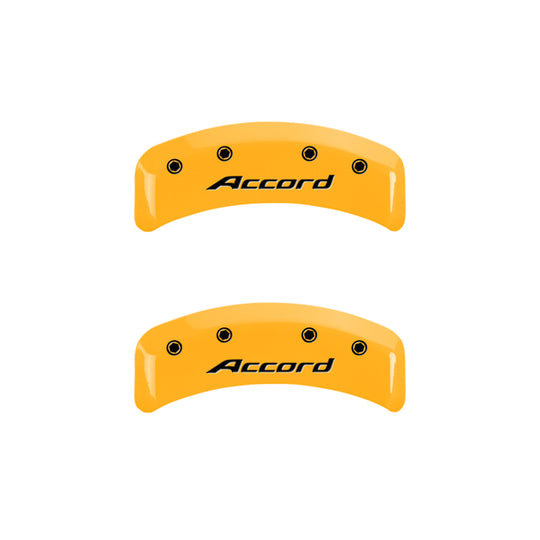 MGP 4 Caliper Covers Engraved Front Accord Engraved Rear Accord Yellow finish black ch