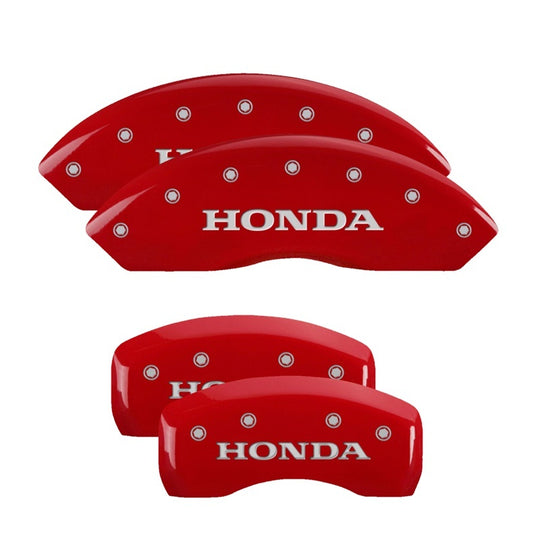 MGP Front set 2 Caliper Covers Engraved Front FIT Red finish silver ch