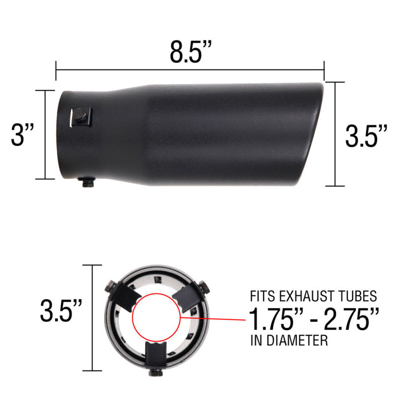 Spectre Exhaust Tip 3-1/2in. OD / Slant - Black