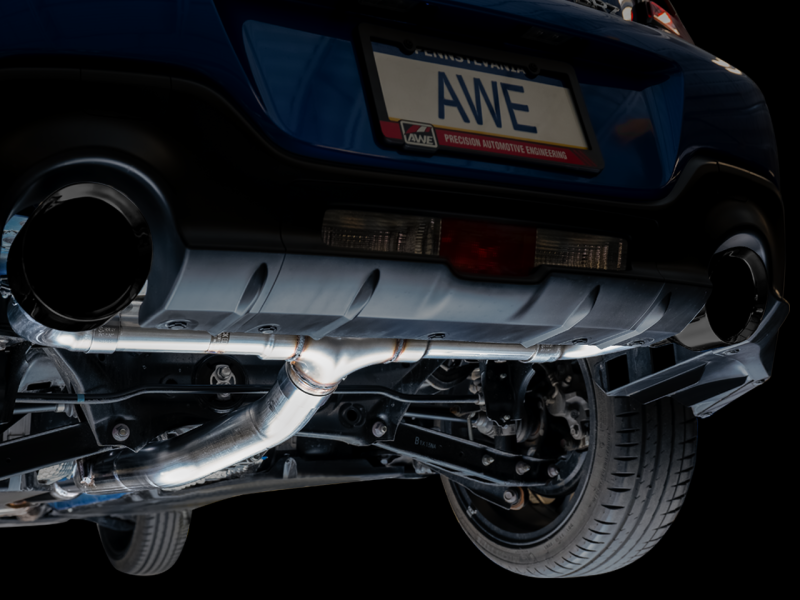 AWE Subaru BRZ / Toyota GR86 / Toyota 86 Track Edition Cat-Back Exhaust- Diamond Black Tips