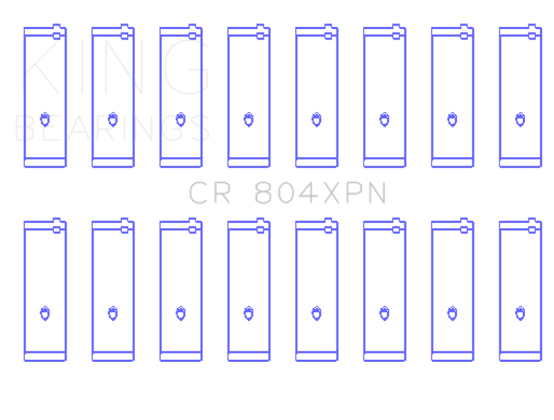 King Ford 260ci 289ci 302 5.0L Windsor Performance Connecting Rod Bearing - Set of 8